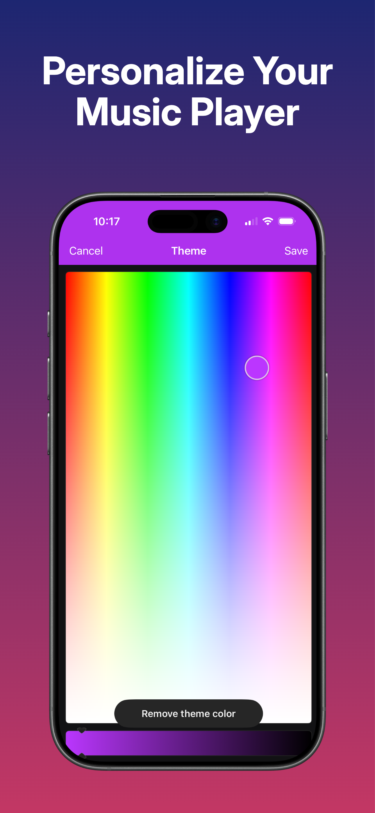 Custom player theme color